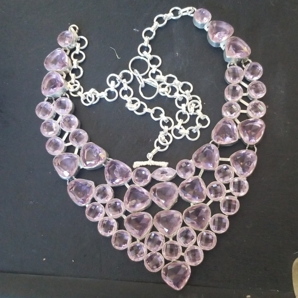 Pink Kunzite Statement Necklace - image 1